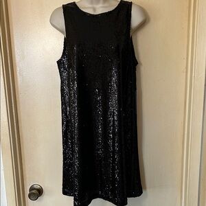 cupcakes & cashmere Black Sequin Sleeveless Mini Dress size S